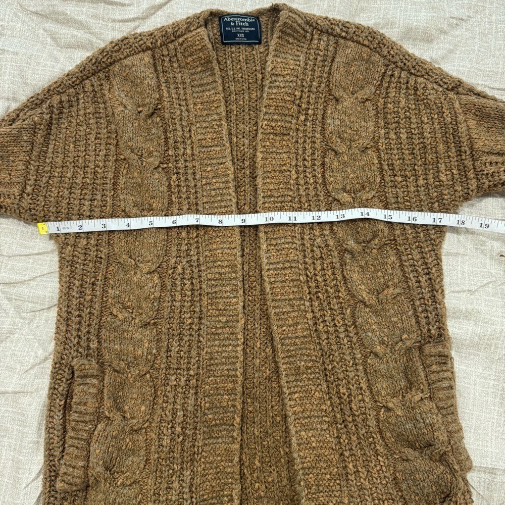 Oversized Abercrombie & Fitch stitch brown cardigan xxs - Picture 6 of 6